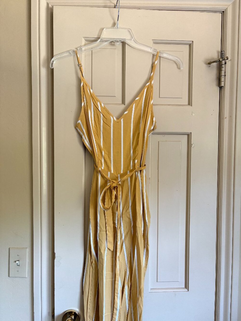 NWT Yellow Striped Jumpsuit